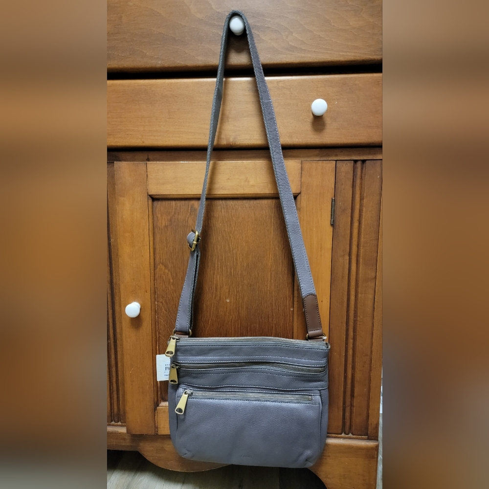 Fossil Explorer Crossbody in color Lead. NWT